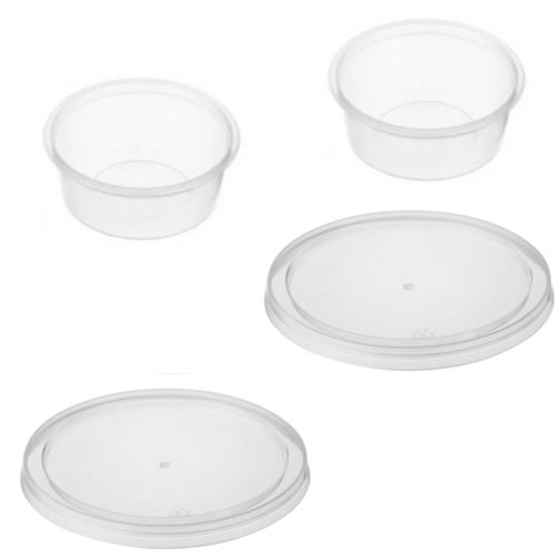 150Ml Clear Plastic Sauce Containers With Lids Takeaway Grazing Container