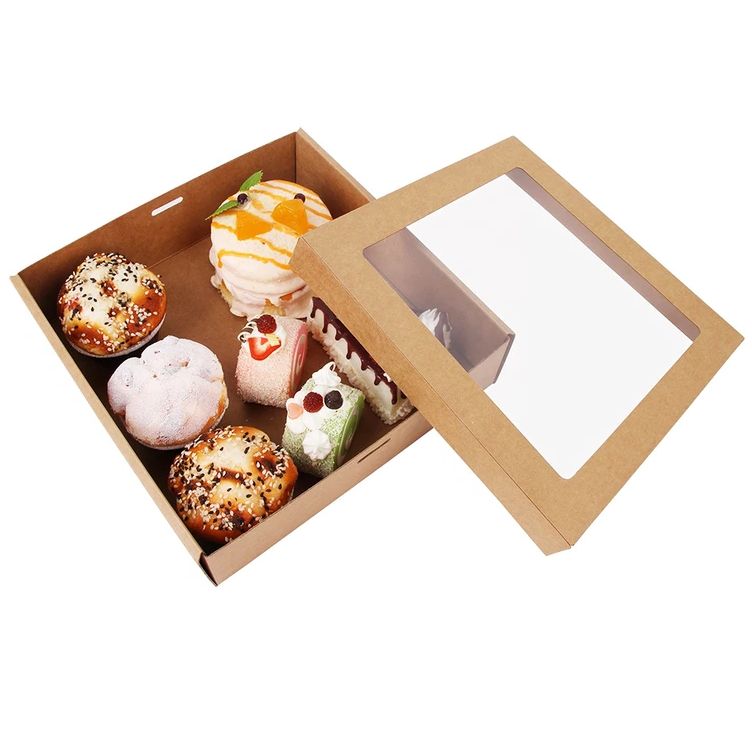 Small Brown Kraft Disposable Catering Grazing Boxes Trays With Lids