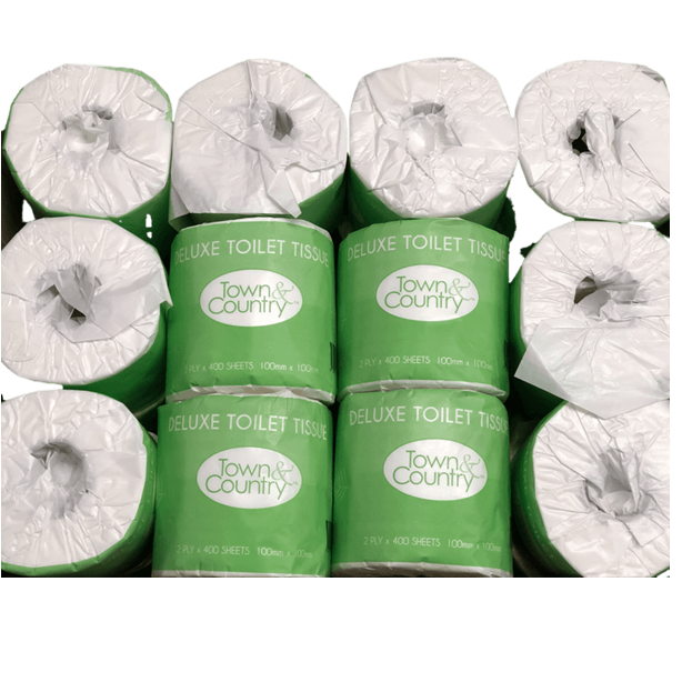 Quality White Toilet Paper Rolls 2 Ply Individually Packed 400 Sheets