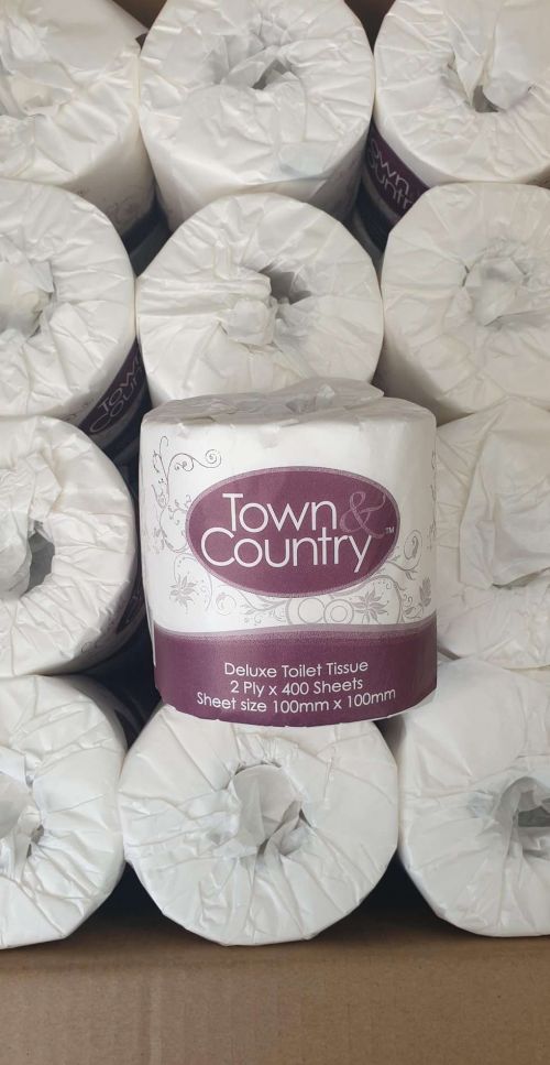 Quality White Toilet Paper Rolls 2 Ply Individually Packed 400 Sheets