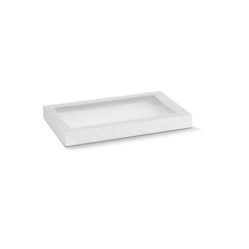 Small White Disposable Catering Grazing Boxes Trays With Clear Frame Lids