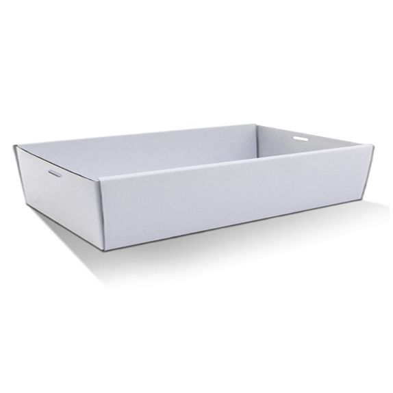 Large White Disposable Catering Grazing Boxes Trays With Clear Frame Lids