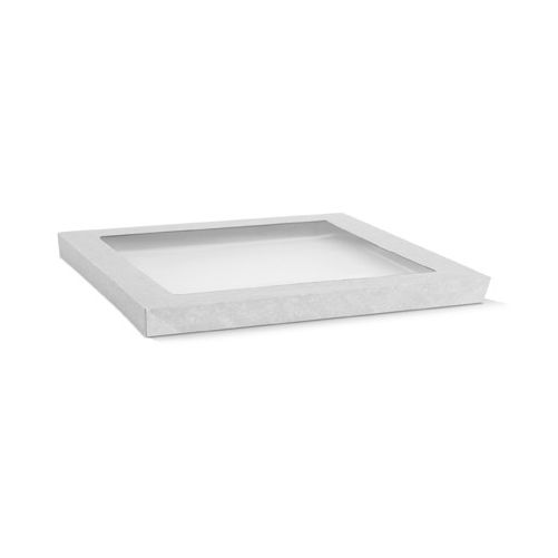 Medium White Disposable Catering Grazing Boxes Trays With Clear Frame Lids