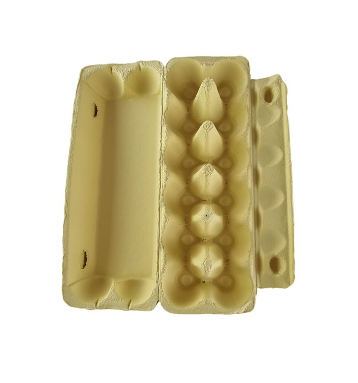 12-Egg Cartons For Full Dozen Eggs - Yellow Flat Top Carton